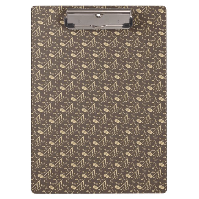 Golden Plectron – Stylish design for music lovers! Clipboard (Front)