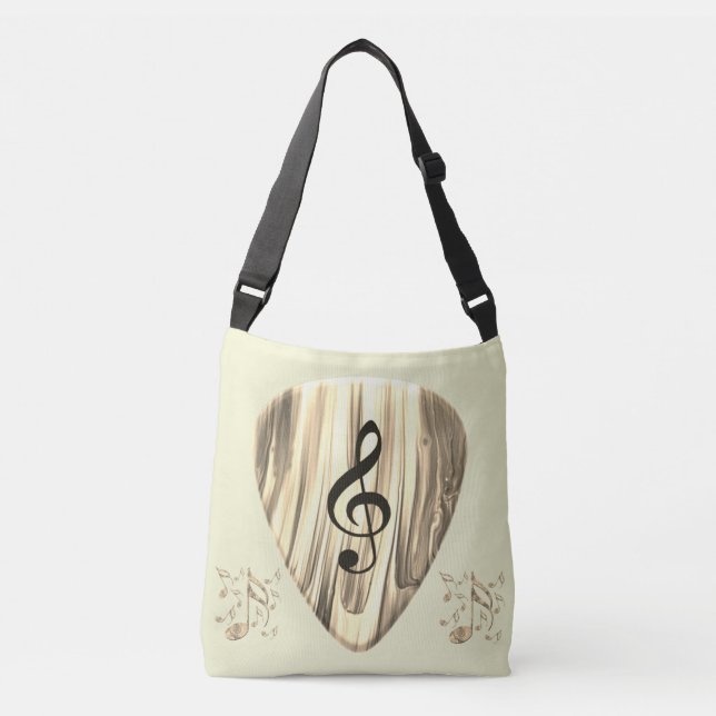 Golden Plectron – Stylish design for music lovers! Crossbody Bag (Front)