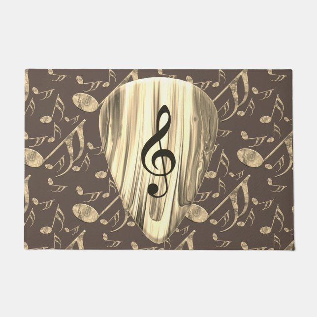 Golden Plectron – Stylish design for music lovers! Doormat (Front)