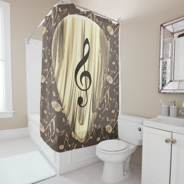 Golden Plectron – Stylish design for music lovers! Shower Curtain (In Situ)