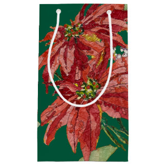 Golden Poinsettia | Fine Art Christmas Small Gift Bag