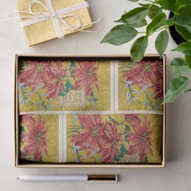 Golden Poinsettia | Fine Art Christmas Tissue Paper (Gift)