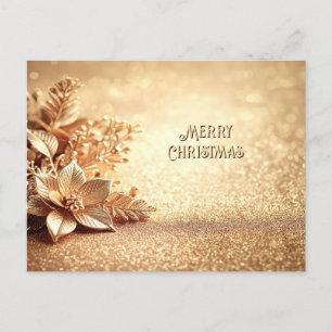 Golden Poinsettia Postcard