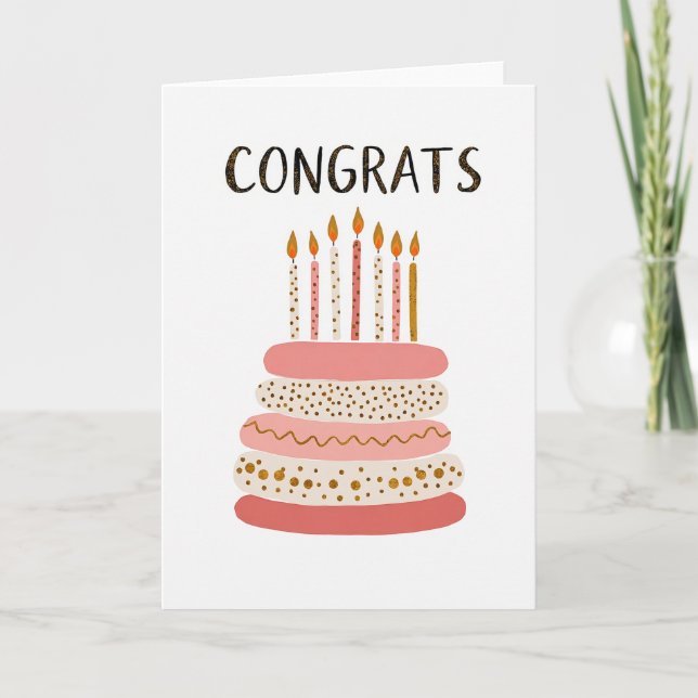 Golden Polka Birthday Card (Front)