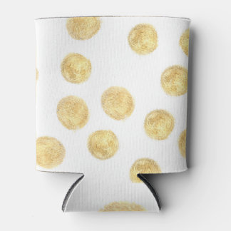 Golden Polka Dot Hand Drawn Can Cooler