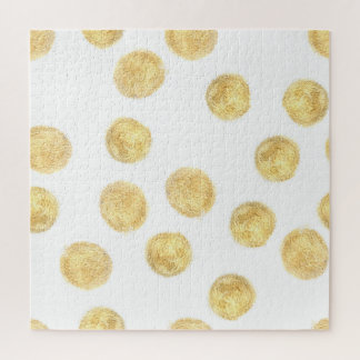 Golden Polka Dot Hand Drawn Jigsaw Puzzle