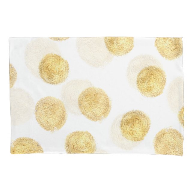 Golden Polka Dot Hand Drawn Pillowcase (Front)