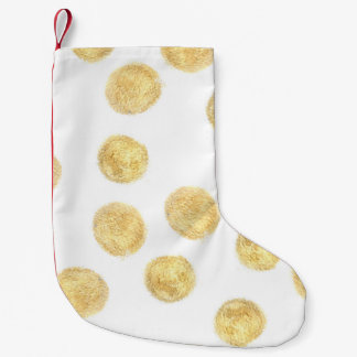 Golden Polka Dot Hand Drawn Small Christmas Stocking