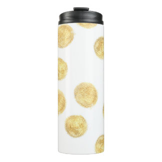 Golden Polka Dot Hand Drawn Thermal Tumbler