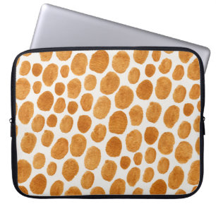 Golden Polka Dots: Abstract Gouache Laptop Sleeve