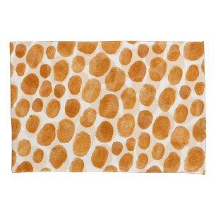 Golden Polka Dots: Abstract Gouache Pillowcase