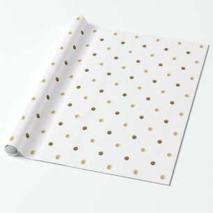 Golden Polka Dots Gold And White Modern Design Wrapping Paper