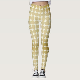 Golden Polka Dots Seamless Pattern Leggings