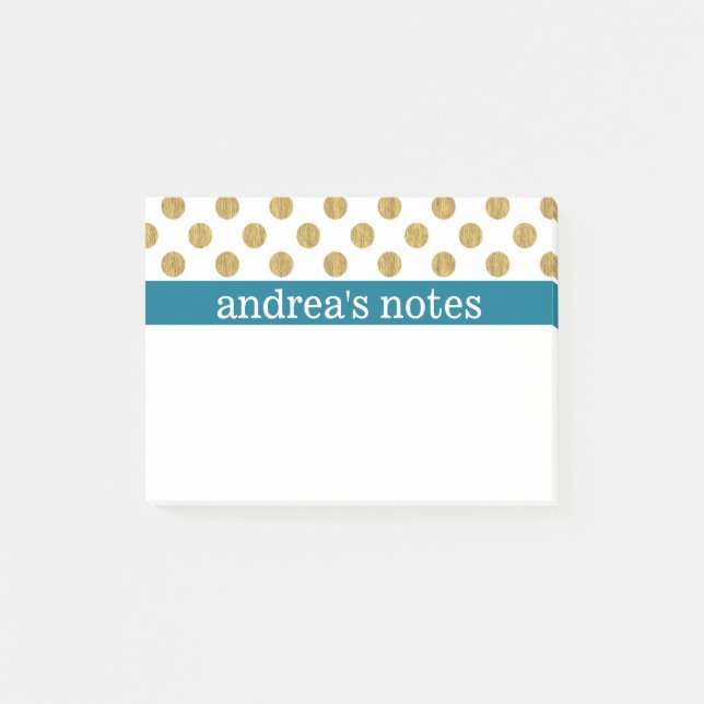 Golden Polka Dots with Blue Post-it Notes (Front)