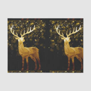 Golden Polygon Geometric Deer Tissue Paper