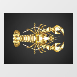Golden polygonal lobster crawfish on black