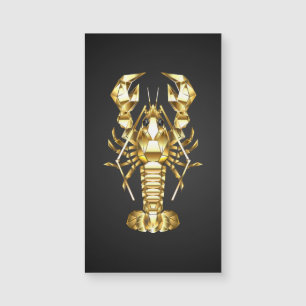 Golden polygonal lobster crawfish on black