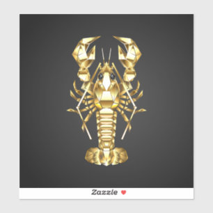 Golden polygonal lobster crawfish on black