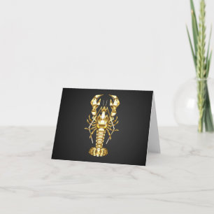Golden polygonal lobster crawfish on black card