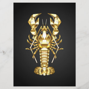 Golden polygonal lobster crawfish on black program