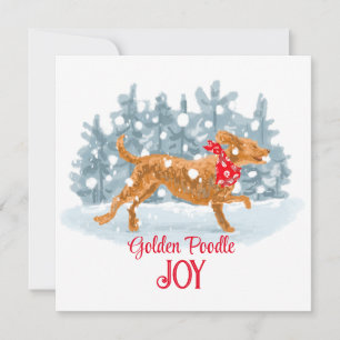 Golden poodle Christmas Card