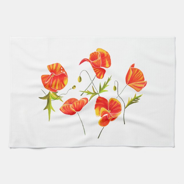 Golden Poppies design kitchen/hand towel (Horizontal)