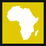 Golden Poppy Audacious Africa Poster<br><div class="desc">Africa map outline in white with contrasting colours in Emporio Moffa's "Safari" palette inspired by the daring adventurousness and wilderness of the continent.</div>