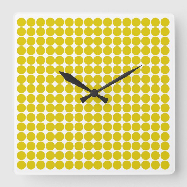 Golden Poppy Safari Dot Square Wall Clock (Front)