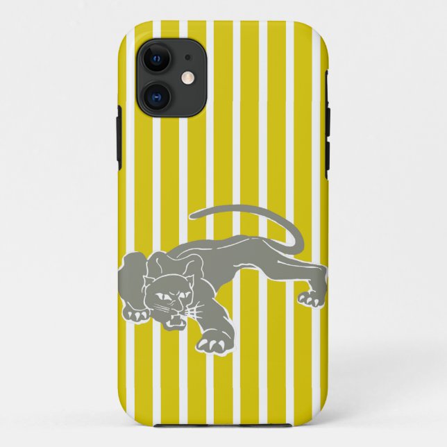 Golden Poppy Safari Stripe with Leopard Case-Mate iPhone Case (Back)