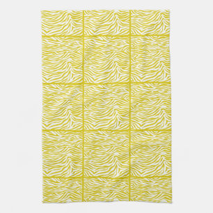 Golden Poppy Safari Zebra, tiled design Tea Towel