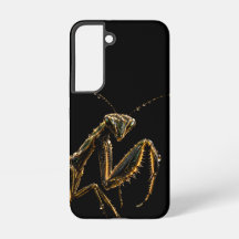 Golden Praying Mantis Black Gold Phone Case