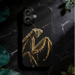 Golden praying mantis iPhone 16 case