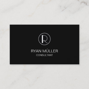 Golden Professional Chic Plain and Monogram Business Card