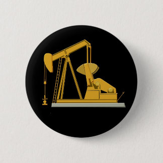 Golden Pumpjack 6 Cm Round Badge