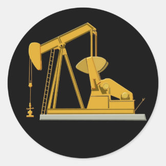 Golden Pumpjack Classic Round Sticker
