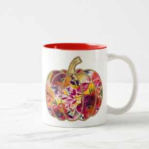 Golden Pumpkin & Floral Delight Coffee Mug