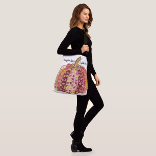 Golden Pumpkin & Floral Delight Crossbody Bag