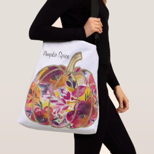 Golden Pumpkin & Floral Delight Crossbody Bag
