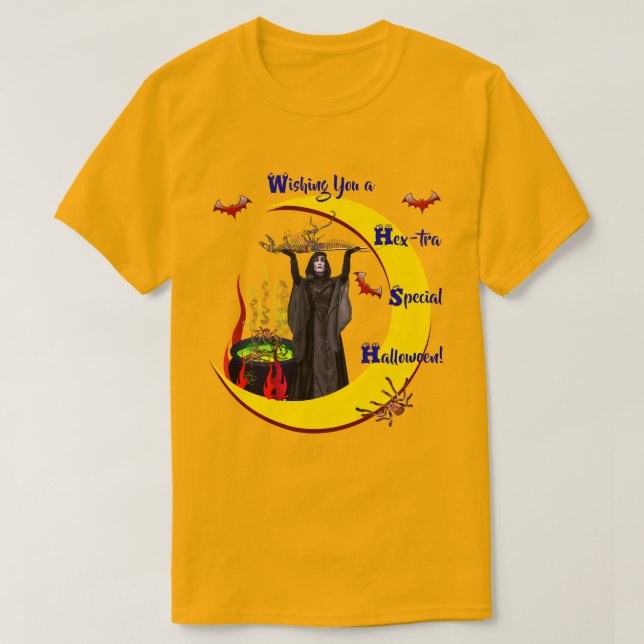 Golden Pumpkin (Unisex) Halloween T-Shirt (Design Front)