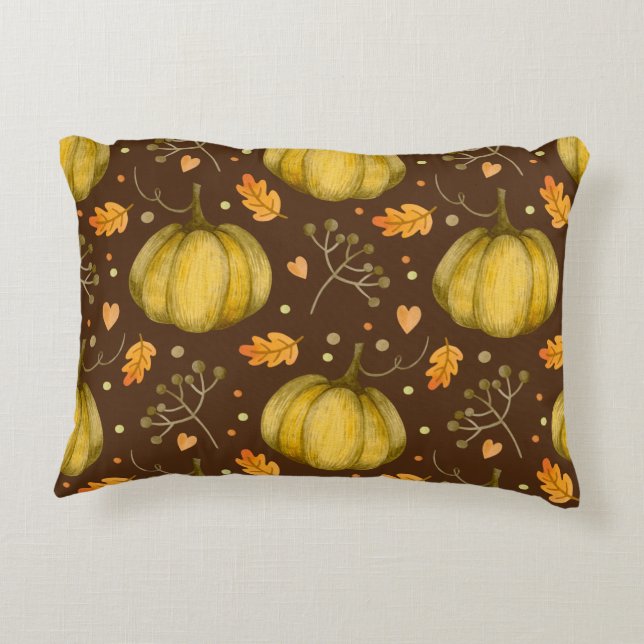 Golden Pumpkins Accent Pillow (Back)