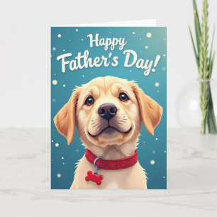 Golden Pup Fathers Day Wish Card