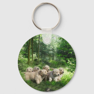 Golden Puppies Keychain