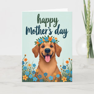Golden Puppy Flower Crown Card