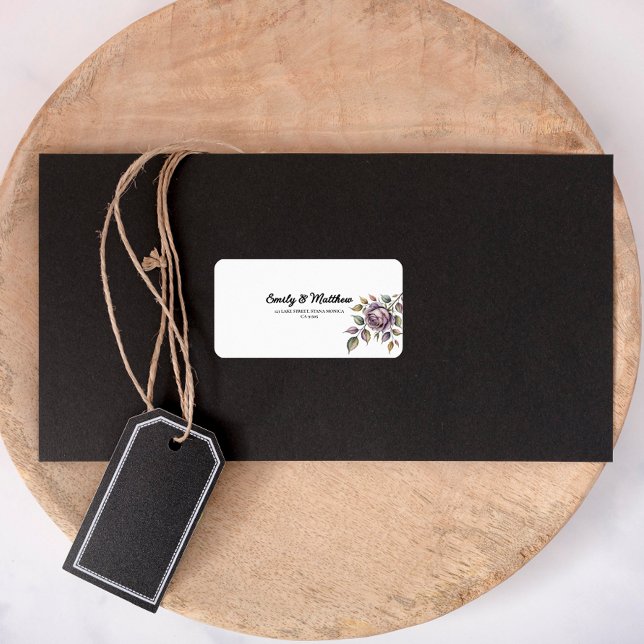 Golden Purple Rose Designer Return Address Labels (Creator Uploaded)