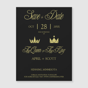 Golden Queen & King Crowns for Wedding