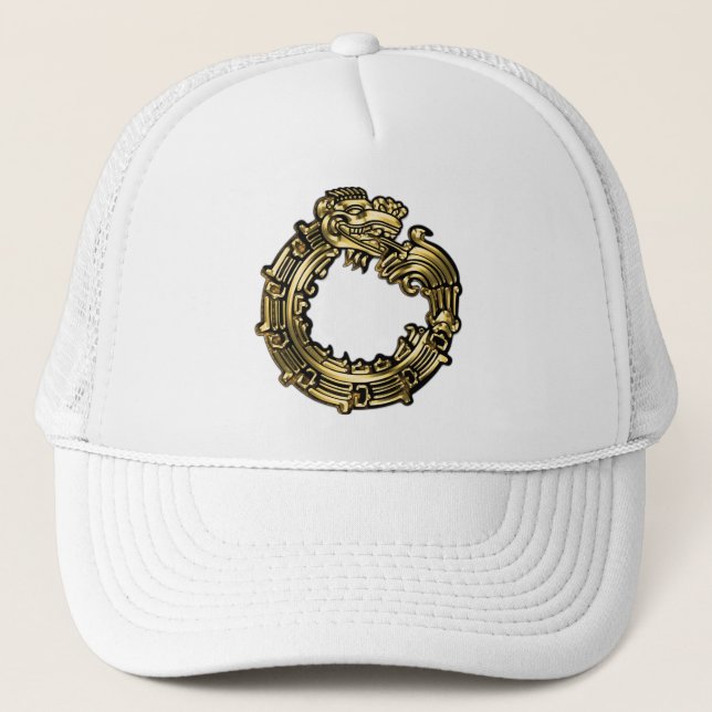 Golden Quetzalcoatl Trucker Hat (Front)