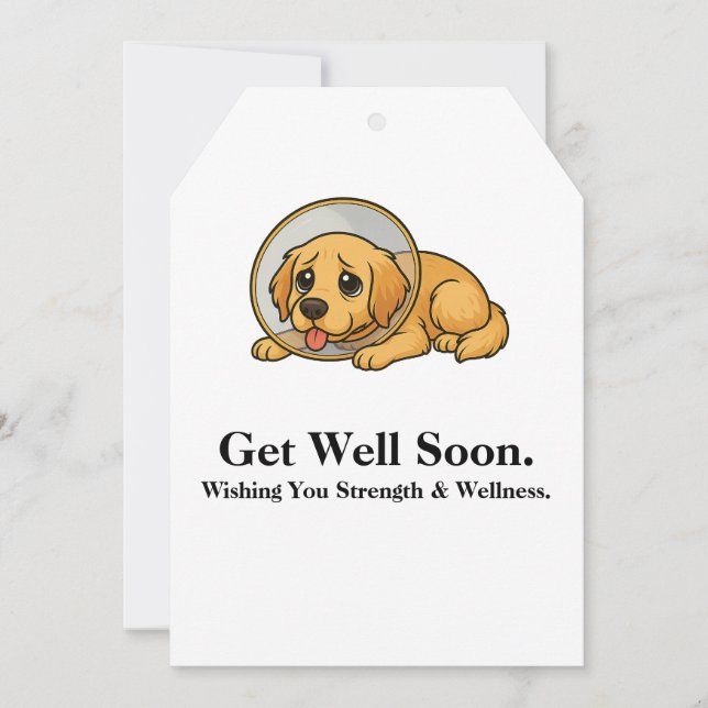 Golden R Get Well Soon Card  Wishing You Strength (Front)
