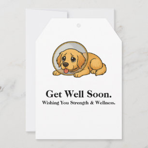 Golden R Get Well Soon Card  Wishing You Strength