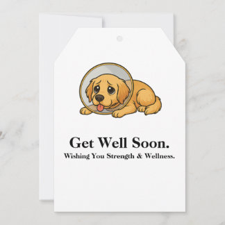 Golden R Get Well Soon Card  Wishing You Strength