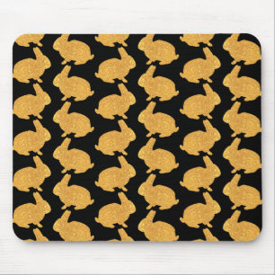 Golden Rabbits Mouse Pad